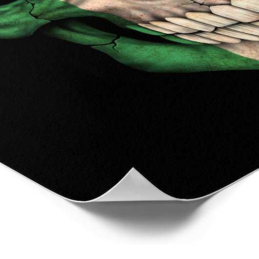 Italian Flag Skull on Black Poster (Hoek)