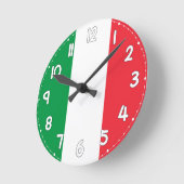 Italian Flag Wall Clock - Flag of Italy Ronde Klok (Hoek)