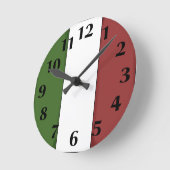 Italian Flag Wall Clock Ronde Klok (Hoek)