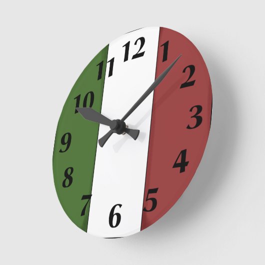 Italian Flag Wall Clock Ronde Klok (Hoek)