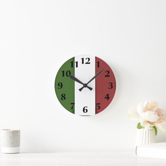 Italian Flag Wall Clock Ronde Klok (Huis)