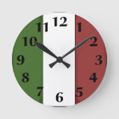 Italian Flag Wall Clock Ronde Klok (Voorkant)