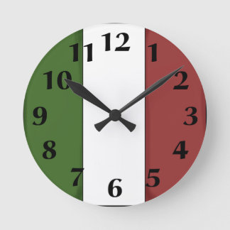 Italian Flag Wall Clock Ronde Klok