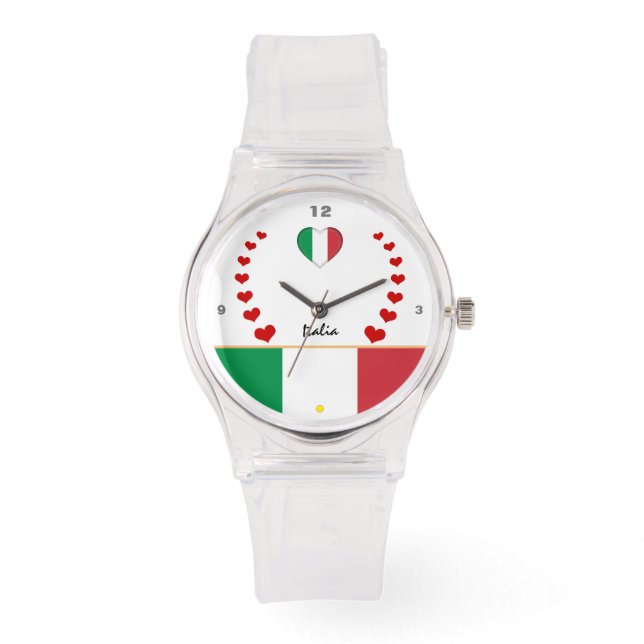 Italian Flag Watch, Italia, mode Watch / Italië Horloge (Voorkant)