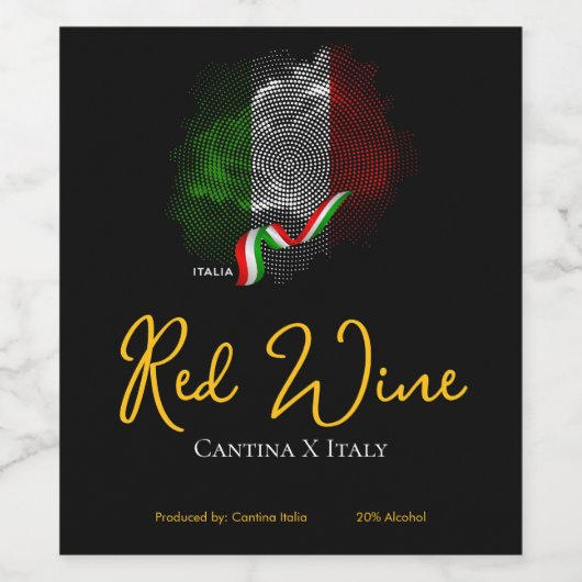 Italian flag wijn etiket (Enkel label)