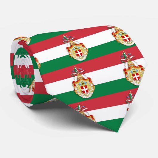 Italian Flag with insignia of the Kingdom of Italy Stropdas (Opgerold)