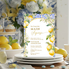Italian Floral Lemon Main Squeeze Bridal Shower Kaart