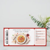 Italian Food Gift Certificate Kaart (Staand voorkant)