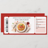 Italian Food Gift Certificate Kaart (Voorkant / Achterkant)