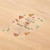 Italian Food Pizza & Pasta Dinner Party Theme Acryl Uitnodigingen (Laagn)