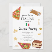Italian Food Pizza & Pasta Dinner Party Theme Kaart (Voorkant)