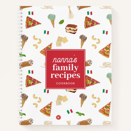 Italian Food Pizza Pasta Family Nonna Recipe Notitieboek (Voorkant)
