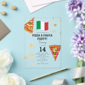 Italian Food Pizza & Pasta Making Birthday Party Acryl Uitnodigingen (Insitu (Huwelijk))