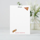 Italian Food Pizza Pasta Tiramisu Pattern Bedankkaart (Staand voorkant)