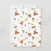 Italian Food Pizza Pasta Tiramisu Pattern Bedankkaart (Achterkant)