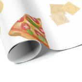 Italian Food Pizza Pasta Tiramisu Pattern Cadeaupapier (Rol Hoek)