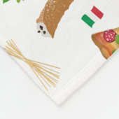 Italian Food Pizza Pasta Tiramisu Pattern Fleece Deken (Hoek)