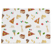 Italian Food Pizza Pasta Tiramisu Pattern Groot Cadeauzakje (Voorkant)