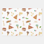Italian Food Pizza Pasta Tiramisu Pattern Inpakpapier Vel (Voorkant)