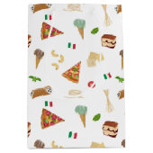 Italian Food Pizza Pasta Tiramisu Pattern Medium Cadeauzakje (Voorkant)