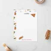 Italian Food Pizza Pasta Tiramisu Pattern Notitiekaartje (Voorkant / Achterkant in situ)