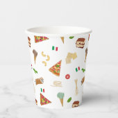 Italian Food Pizza Pasta Tiramisu Pattern Papieren Bekers (Voorkant)
