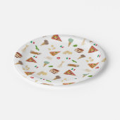 Italian Food Pizza Pasta Tiramisu Pattern Papieren Bordje (Gekanteld)