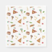 Italian Food Pizza Pasta Tiramisu Pattern Servet (Voorkant)