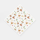 Italian Food Pizza Pasta Tiramisu Pattern Servet (Hoek)