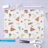 Italian Food Pizza Pasta Tiramisu Pattern Tissuepapier (Craft)