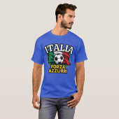 Italian Football Passion – Forza Azzurri Flag T-shirt (Voorkant volledig)