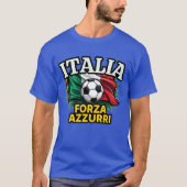 Italian Football Passion – Forza Azzurri Flag T-shirt (Voorkant)
