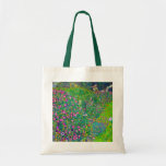 Italian Garden, Gustav Klimt Tote Bag<br><div class="desc">Gustav Klimt (July 14, 1862 – February 6, 1918) was an Austrian symbolist painter and one of the most prominent members of the Vienna Secession movement. Klimt is noted for his paintings, murals, sketches, and other objets d'art. In addition to his figurative works, which include allegories and portraits, he painted...</div>