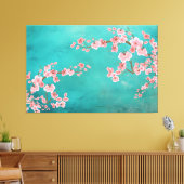 Italian Green Landscape with Soft Cherry Blossoms Canvas Afdruk (Insitu (Woonkamer))