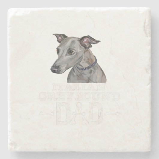 Italian Greyhound Dad Dog Lover Fars Day Gift Stenen Onderzetter (Voorkant)
