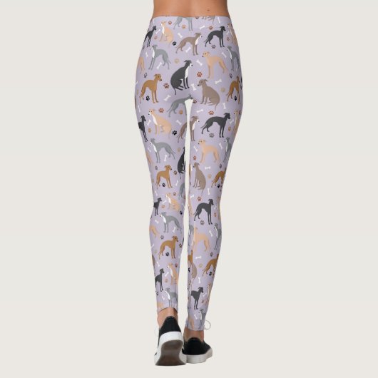 Italian Greyhound Dog Bones and Paws Leggings (Achterkant)
