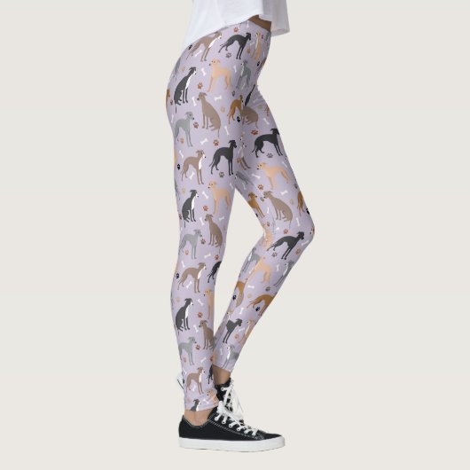 Italian Greyhound Dog Bones and Paws Leggings (Rechts)