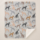 Italian Greyhound Dog Bones and Paws Sherpa Blanke Sherpa Deken (Voorkant)