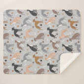 Italian Greyhound Dog Bones and Paws Sherpa Blanke Sherpa Deken (Voorkant (horizontaal))