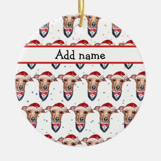 Italian Greyhound Dog Breed Christmas Keramisch Ornament (Voorkant)