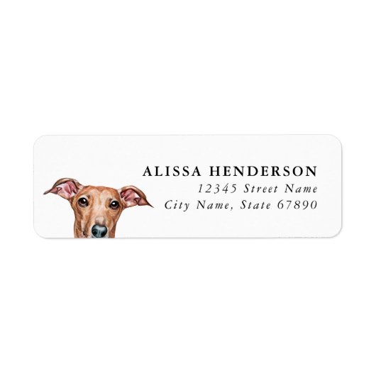 Italian Greyhound Dog Return Address Labels (Voorkant)