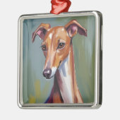 Italian Greyhound | Dog Watercolor Painting Metalen Ornament (Links)