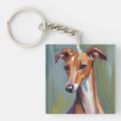 Italian Greyhound | Dog Watercolor Painting Sleutelhanger (Voorkant)