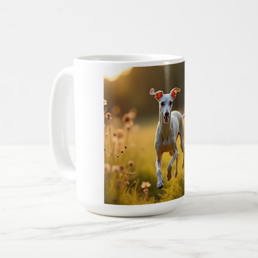 Italian Greyhound Elegant Breed Coffee Mok (Voorkant links)
