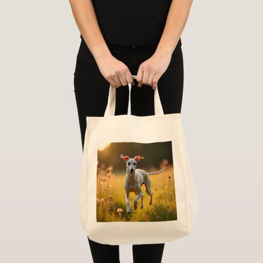 Italian Greyhound Elegant Grocery Canvas tas (Voorkant (product))