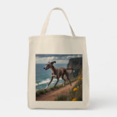 Italian Greyhound Elegant Grocery Canvas tas (Achterkant)