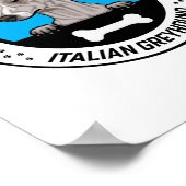 Italian Greyhound Peeking Illustration Badge Poster (Hoek)