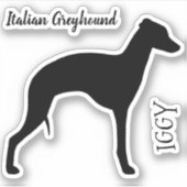 Italian Greyhound Silhouette Profile Vinyl Sticker (Voorkant)