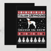 Italian Greyhound Through Snow Cute Christmas Bedankkaart (Voorkant / Achterkant)