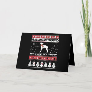 Italian Greyhound Through Snow Cute Christmas Kaart